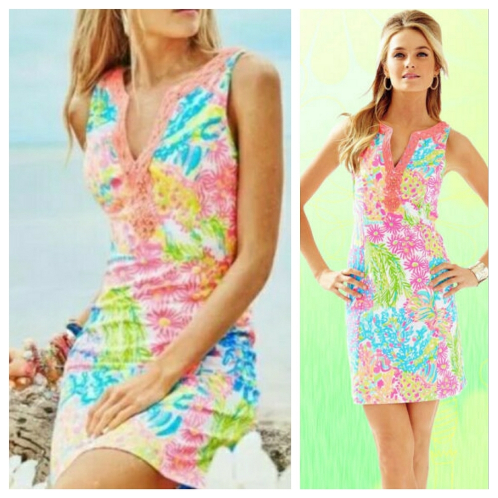Ryder Shift Dress Multi Lover's Coral Print Beade